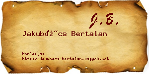 Jakubács Bertalan névjegykártya