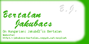 bertalan jakubacs business card